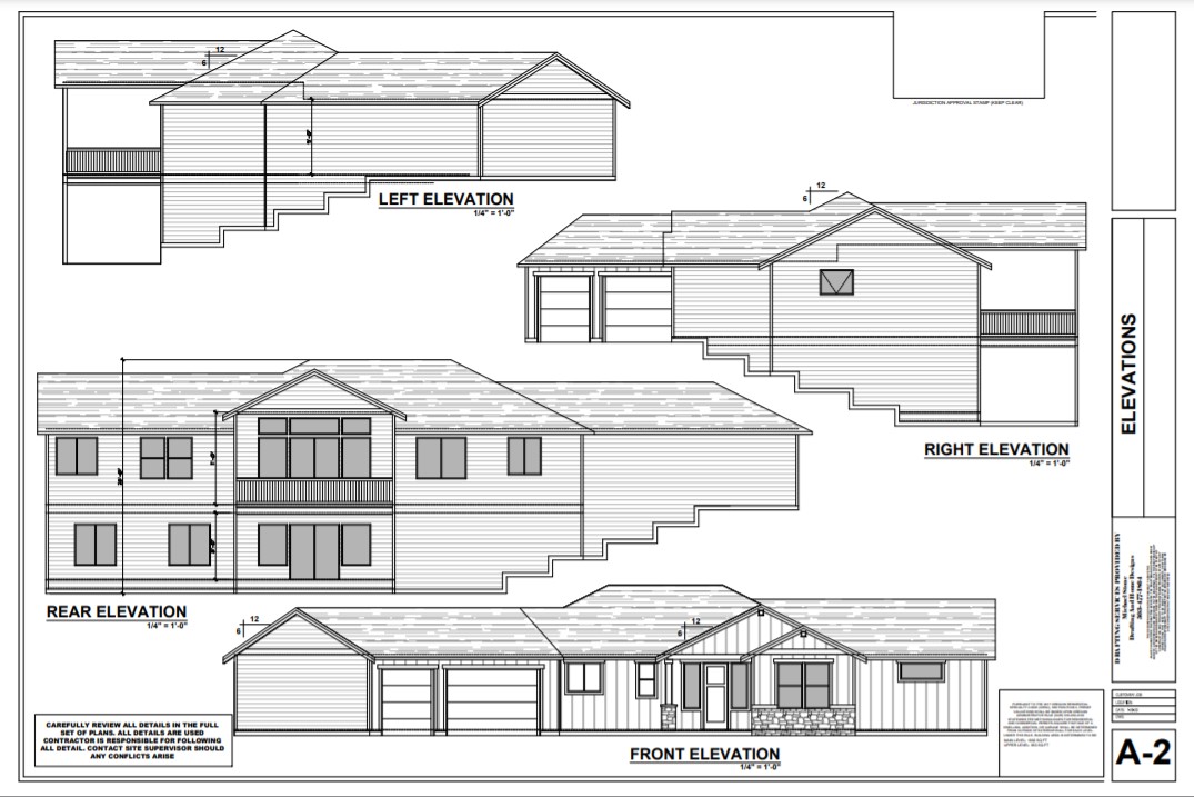 Design plans for one of the spec homes from Quality Calvary Construction